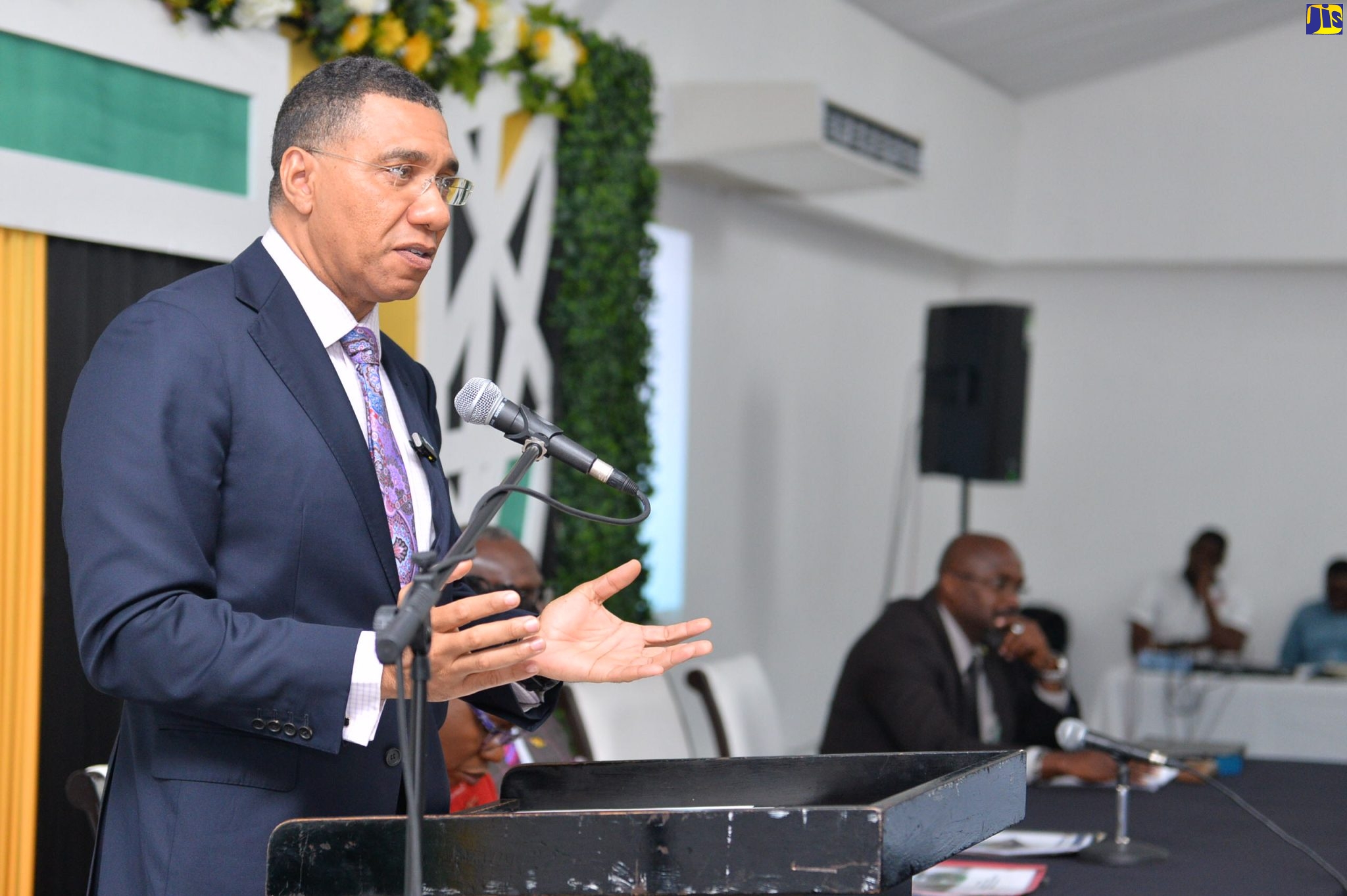 Prime Minister, the Most Hon. Andrew Holness, addressing the National Disaster Risk Management Council meeting at the Spanish Court Hotel in New Kingston on June 1. 