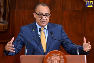 Minister of Health and Wellness, Dr. the Hon. Christopher Tufton, addressing today’s (July 19) post-Cabinet press briefing at Jamaica House in St. Andrew.