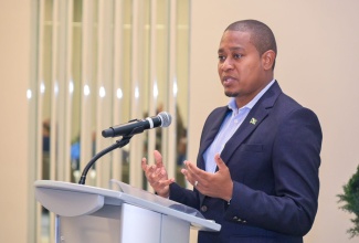 Minister of Agriculture, Fisheries and Mining, Hon. Floyd Green, addresses a stakeholder engagement at the AC Hotel by Marriott Kingston on Friday (August 4).