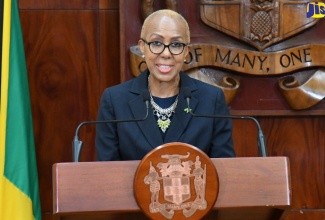 Minister of Education and Youth, Hon. Fayval Williams, addresses Wednesday’s (July 12) post-Cabinet press briefing at Jamaica House.