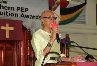 Minister of Education and Youth, Hon. Fayval Williams, speaks at the St. James Southern High Achievers Award Ceremony, held on Thursday (August 17), at the Mt. Carey Baptist Church in St. James.