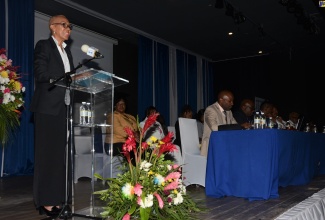 Minister of Education and Youth, Hon. Fayval William, addresses the Jamaica Teachers’ Association (JTA) 59th Annual Conference Awards Ceremony, held at the Royalton Negril Resorts and Spa in Hanover on Wednesday, August 23. The event was held under the theme ‘Advancing the Vision: Reigniting the Passion through Equitable, Inclusive Educational Opportunities’.