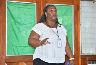 Substance Abuse Officer at the National Council on Drug Abuse (NCDA), St. Ann, Nordia Henry, delivers remarks during the launch of an NCDA Anti-Vaping Campaign in schools at the St. Ann Parish Library, St Ann’s Bay, on June 27.