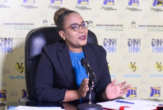 Principal Director of the Social Justice Division, Ministry of Justice, Jamie-Ann Chevannes, addresses a JIS Think Tank.
