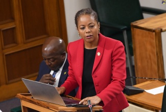 Minister of Legal and Constitutional Affairs, Hon. Marlene Malahoo Forte, closes the debate on the Bail Act 2023 in the House of Representatives, on July 25.
