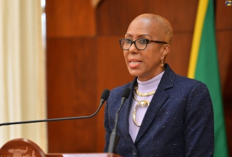 Minister of Education and Youth, Hon. Fayval Williams, addresses today’s (August 16) post-Cabinet press briefing at Jamaica House in St. Andrew.