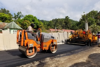 Work in progress along a section of the Jackson Town to Ulster Spring roadway in Trelawny.