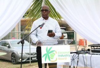 Chief Technical Director in the Ministry of Agriculture, Fisheries and Mining, Orville Palmer, delivers remarks during the ‘World Coconut Day’ celebrations, which were held at the Coconut Industry Board on Waterloo Road in Kingston on September 2.

