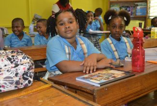 Grade-two students of Little Bay Primary and Infant school in Westmoreland, during their first day of the 2023/2024 academic year, Monday (September 4).
