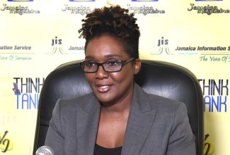 Principal Director, Public Sector Modernisation Division, Office of the Cabinet,  Karlene McKenzie Spencer, during a Jamaica Information Service (JIS) ‘Think Tank’ on Wednesday (September 27) at the agency’s head office in Kingston.


