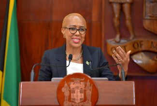 Minister of Education and Youth, Hon. Fayval Williams, addresses Wednesday’s (September 6) post-Cabinet press briefing at Jamaica House.

