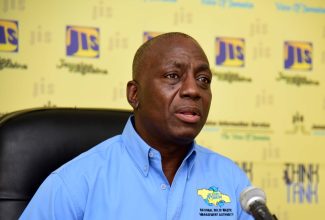 Executive Director, National Solid Waste Management Authority (NSWMA), Audley Gordo, outlines plans for International E-Waste Day during a recent JIS Think Tank.

