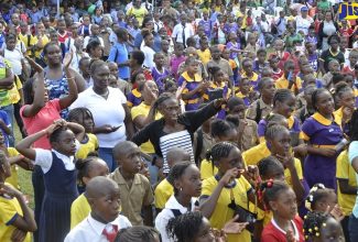 Students, teachers and parents participate in activities during the 2019 staging of the Seville Heritage Expo in St. Ann.

