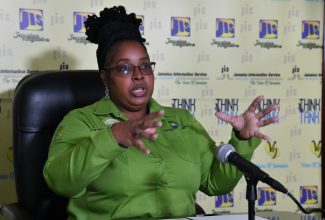 Principal Director (Acting) of the National Spatial Data Management Branch, Simone Lloyd, speaks at a recent Jamaica Information Service (JIS) Think Tank.

