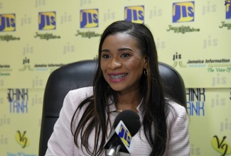 Managing Director of the HEART/NSTA Trust, Dr. Taneisha Ingleton., addresses a recent JIS Think Tank.

