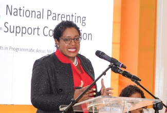 Chief Executive Officer, National Parenting Support Commission (NPSC), Kaysia Kerr, addressing the launch of National Parent Month, recently.  

