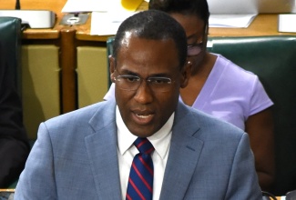 Minister of Finance and the Public Service, Dr. the Hon. Nigel Clarke, addresses the House of Representatives.

