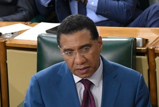 Prime Minister, the Most. Hon. Andrew Holness, addresses the  House of Representatives on Tuesday (November 7).

