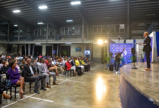 Minister of Education and Youth, Hon. Fayval Williams, addresses the first Transforming Education for National Development (TREND) townhall at the Jamaica College Auditorium on Thursday (November 2).

