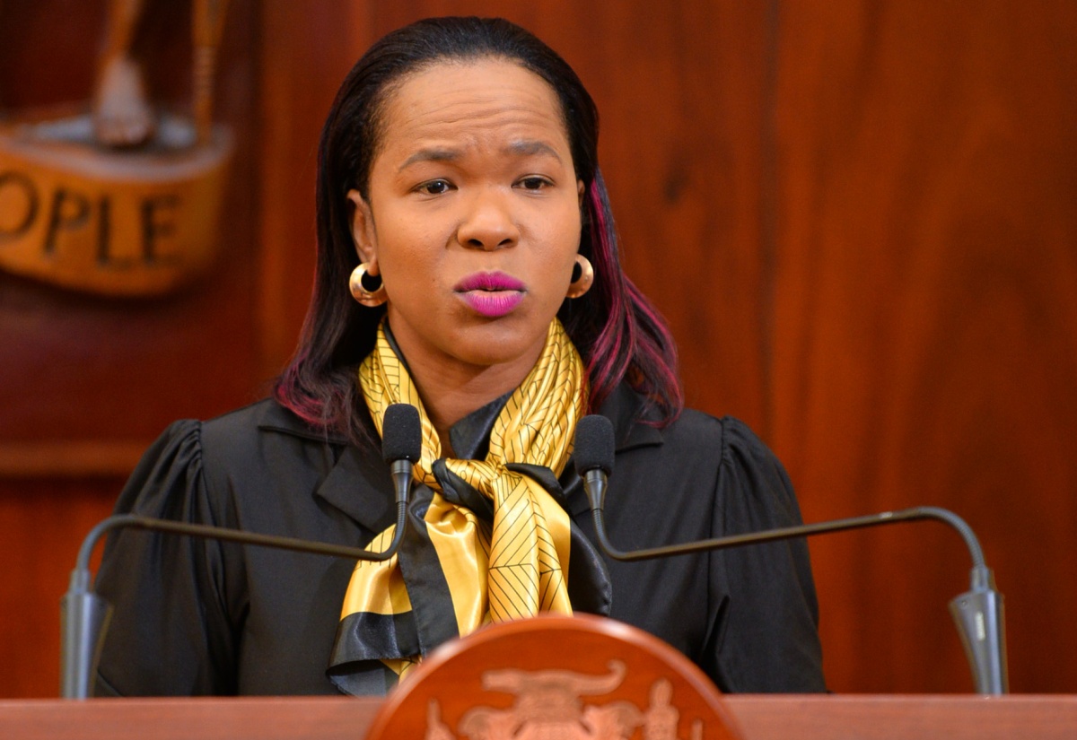 Permanent Secretary in the Ministry of Education and Youth, Dr. Kasan Troupe, addresses yesterday’s (November 22) post-Cabinet press briefing at Jamaica House in St. Andrew.

