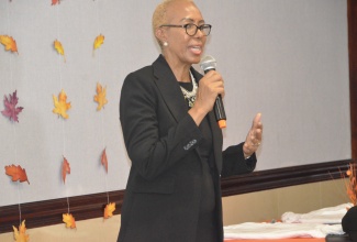 Minister of Education and Youth, Hon. Fayval Williams, addresses Hand & Mind LLC’s inaugural Robotics and turkey International Youth Robotics Conference, held recently at the Holiday Inn Resort in St. James.

