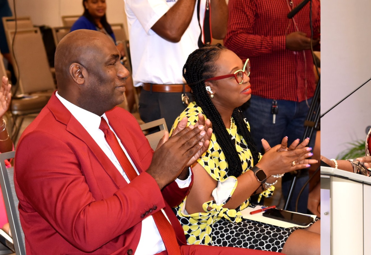 Chief Executive Officer, First Heritage Co-operative Credit Union, Roxann Linton (right), addressing the Civil Service Week public forum at the AC Hotel by Marriott Kingston on November 21. The event was held under the theme ‘Raising the Bar: Strengthening the Bond’.

