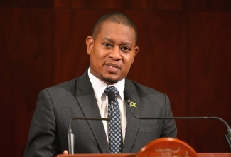 Minister of Agriculture, Fisheries and Mining, Hon. Floyd Green, responds to a question during Wednesday’s (November 1) post-Cabinet press briefing at Jamaica House.