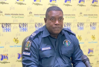 Head of the Public Safety and Traffic Enforcement Branch (PSTEB), Assistant Commissioner of Police (ACP) Gary McKenzie, speaks at a recent JIS ‘Think Tank’.