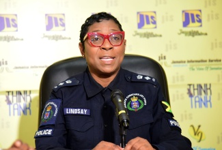Head of the Jamaica Constabulary Force (JCF), Corporate Communications Unit, Senior Superintendent of Police (SSP) Stephanie Lindsay, speaks at a Jamaica Information Service (JIS) Think Tank, on December 14.

