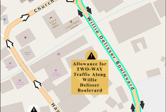 Map of Lucea traffic changes in December 2023