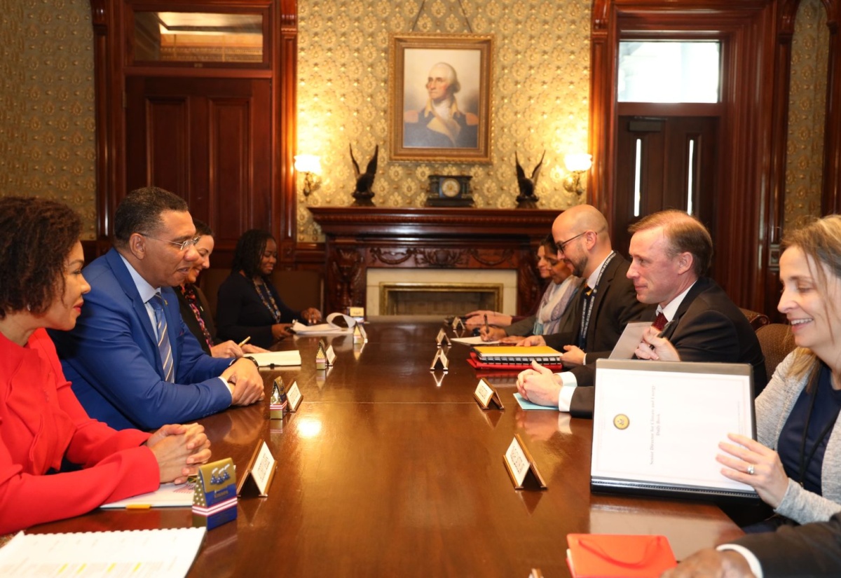 PM Holness Meets with US National Security Adviser Jake Sullivan