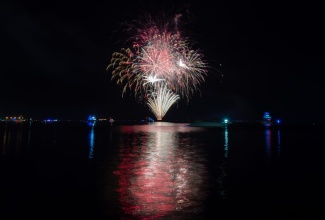 Fireworks display on the downtown Kingston waterfront.

