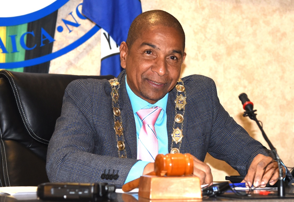 Mayor of Kingston, Senator Councillor Delroy Williams, addresses today’s (December 12) meeting of the Kingston and St. Andrew Municipal Corporation (KSAMC) in downtown Kingston.

