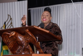 Minister of Culture, Gender, Entertainment and Sport, Hon. Olivia Grange, speaking at the Reggae Month Church Service held on Sunday, January 28. 