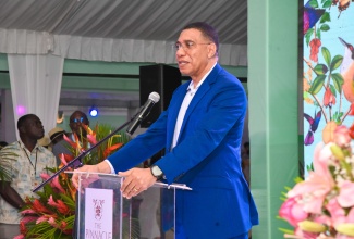 Prime Minister, the Most Hon. Andrew Holness, addresses the ceremony to break ground for the Pinnacle development in Montego Bay, St. James, on Saturday (January 20).

