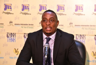 Assistant General Manager for Compliance Management, National Housing Trust (NHT), Dameon McNally, addresses a Jamaica Information Service (JIS) Think Tank in Kingston, on January 4.