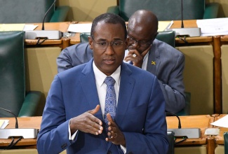 Minister of Finance and the Public Service, Dr. the Hon. Nigel Clarke, speaks in the House of Representatives, on Tuesday (January 23).