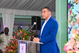 Prime Minister, the Most Hon. Andrew Holness, addresses the groundbreaking ceremony for the Pinnacle development in Montego Bay, St. James on Saturday (January 20).