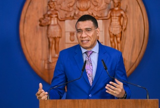 Prime Minister, the Most Hon. Andrew Holness, delivers the keynote address at the launch of the Jamaica Screen Development Initiative (JSDI) at the Office of the Prime Minister on Wednesday (January 31).