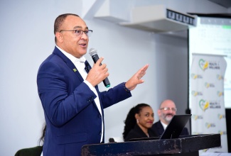 Minister of Health and Wellness, Dr. the Hon. Christopher Tufton, addresses a Pan American Health Organization (PAHO) stakeholder forum held on Tuesday (February 6), at the Spanish Court Hotel in New Kingston.