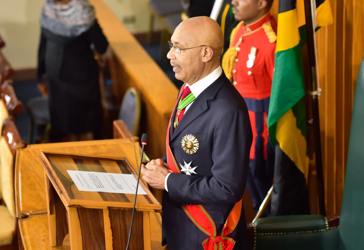 Governor-General, His Excellency the Most Hon. Sir Patrick Allen, delivers the Throne Speech during the 2024/25 Ceremonial Opening of Parliament at Gordon House on Thursday (February 15). It was presented under the theme: ‘Towards A Peaceful, Productive and Prosperous Jamaica’.