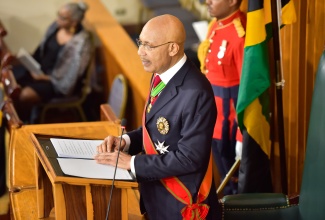 Governor-General, His Excellency the Most Hon. Sir Patrick Allen, delivers his Throne Speech to open the 2024/25 Parliamentary Year at Gordon House on Thursday (February 15).

