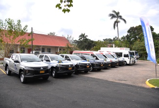 The nine new vehicles handed over to the transport department of Southern Regional Health Authority (SRHA) in Mandeville, on February 2.