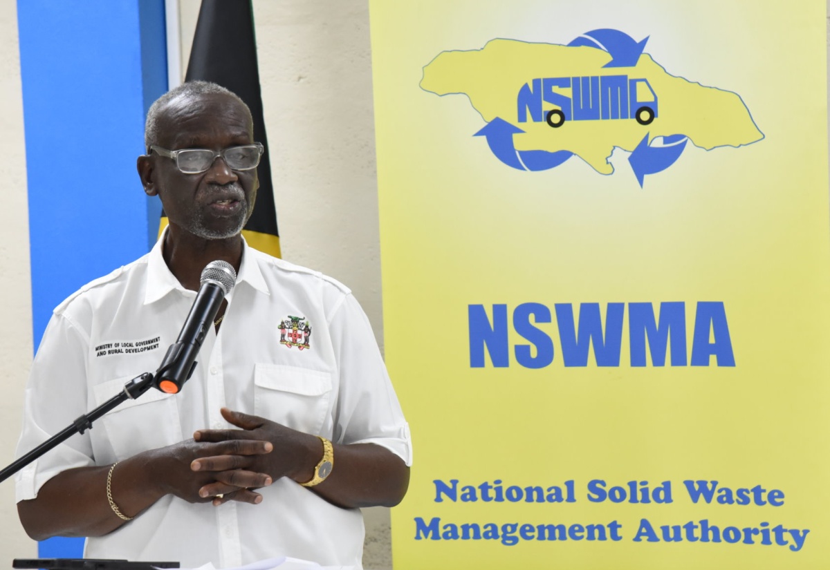Local Government and Community Development Minister, Hon. Desmond McKenzie addresses a meeting of the National Solid Waste Management Authority’s (NSWMA) Board of Directors on Friday (February 23) at the Ministry’s offices in Kingston.


