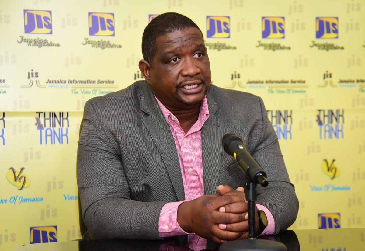 Director General of The Hazardous Substances Regulatory Authority (HSRA), Dr. Cliff Riley, speaking at a Jamaica Information Service (JIS) Think Tank.