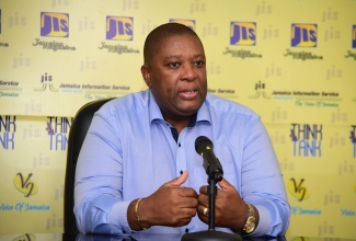 Director General of the International Centre for Environmental and Nuclear Sciences (ICENS) at the University of the West Indies (UWI), Professor Charles Grant, addresses a Jamaica Information Service (JIS) Think Tank on Wednesday, March 13.

