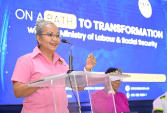 Permanent Secretary in the Ministry of Labour and Social Security, Collette Roberts Risden, addresses the Ministry’s townhall series, ‘On a PATH to Transformation with the Ministry of Labour and Social Security’, on March 13 at the Saint Gabriel’s Anglican Church Hall,  in May Pen, Clarendon and online.

