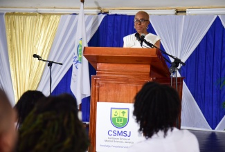 Minister of Education and Youth, Hon. Fayval Williams, delivers the keynote address during the Caribbean School of Medical Sciences Jamaica’s sixth annual White Coat Ceremony, held at Shortwood Teachers’ College in St. Andrew on Sunday (March 3).

