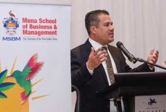 Minister without portfolio in the Ministry of Economic Growth and Job Creation, Senator the Hon. Matthew Samuda, addresses the 14th Annual Conference of the Academy of International Business-Latin America & the Caribbean at The Jamaica Pegasus hotel in New Kingston on March 21. The event provided a forum for scholars, researchers, and practitioners to converge, collaborate, and exchange ideas on critical issues facing businesses in the region and international best practices and opportunities.

