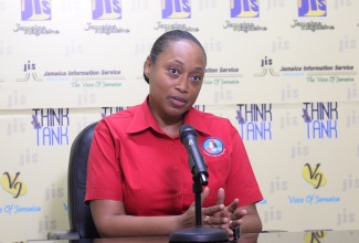 Director of Cross-Sectoral Coordination at the Early Childhood Commission, Michelle Campbell, speaks at a Jamaica Information Service (JIS) Think Tank.

